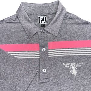 Footjoy Polo Shirt Mens L Striped Golf Short Sleeve Performance PGA Tour Preppy